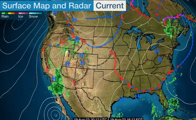 USA Surface Map